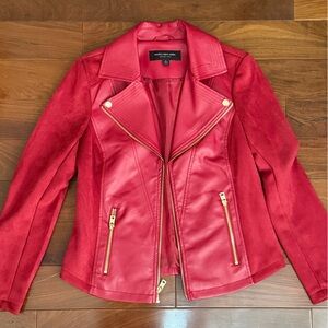 Marc New York Red Moto Jacket with Gold Hardware